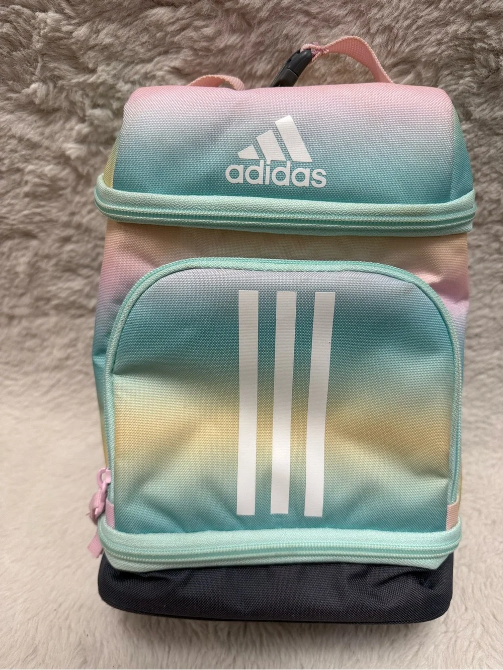 adidas Pastel Rainbow Gradient Backpack and Lunch bag set- Mint, Pink, Yellow - Picture 7 of 16